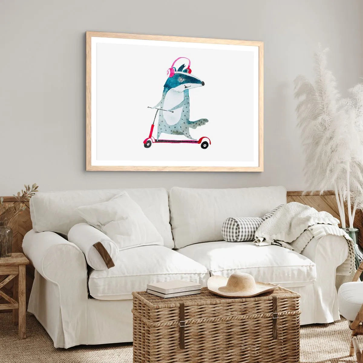 Poster in cornice rovere chiaro - Tassi di gioia - 50x40 cm