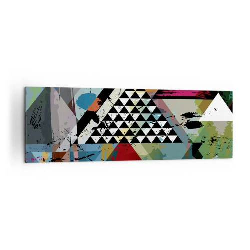 Quadro su tela - Stampe su Tela - Una composizione astratta di forme geometriche e colori. - 160x50cm - Come è semplice - Decorazione murale moderna per soggiorno e camera da letto ARTTOR