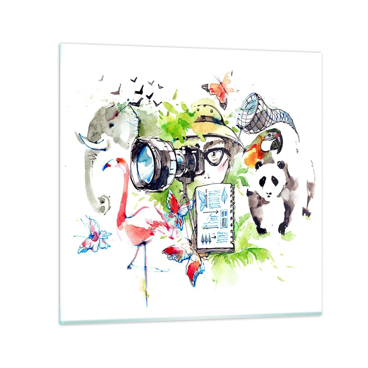 Quadro su vetro - Nell'obiettivo del viaggiatore - 40x40 cm