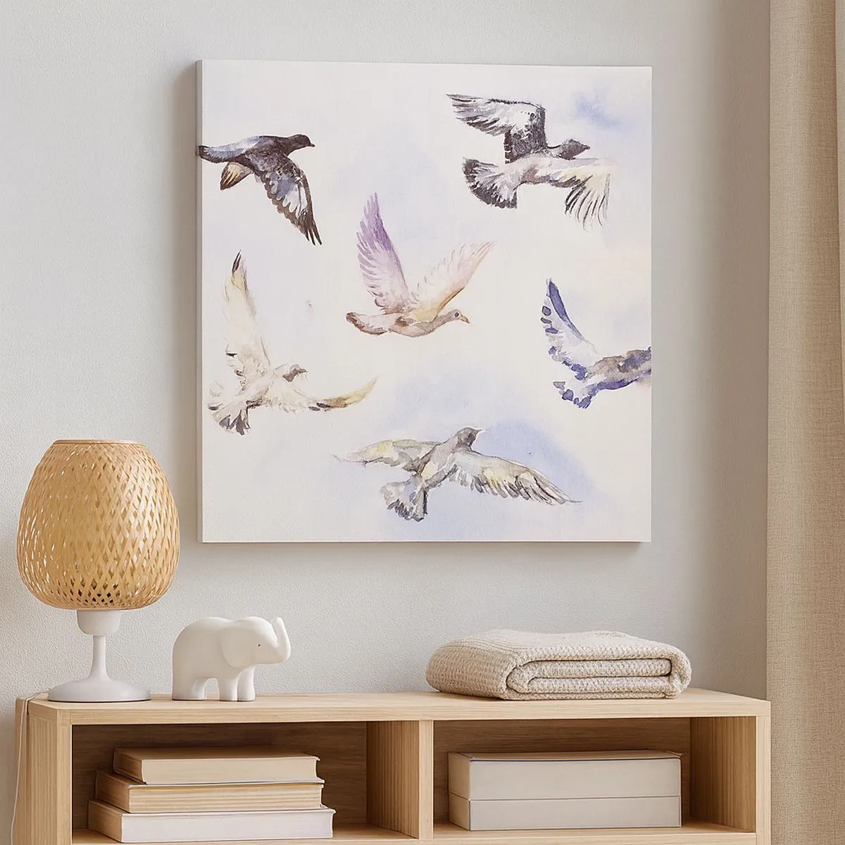 Quadro su tela - Stampe su Tela - Libertà in grigio e blu - 30x30 cm