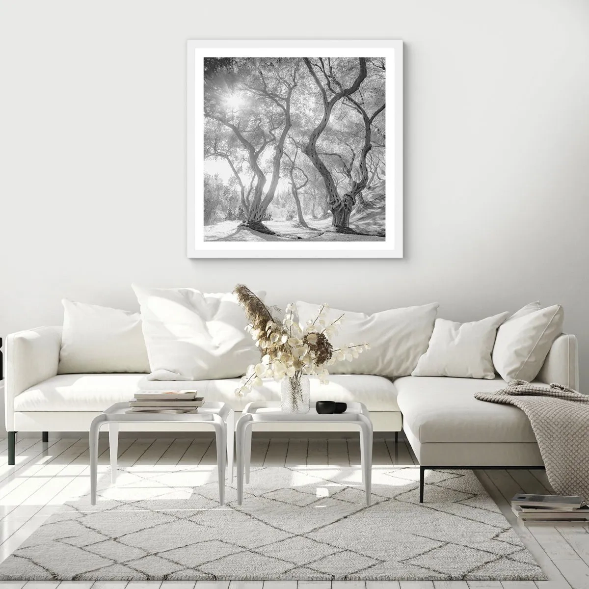 Poster in cornice bianca - Nell'orto degli ulivi - 30x30 cm