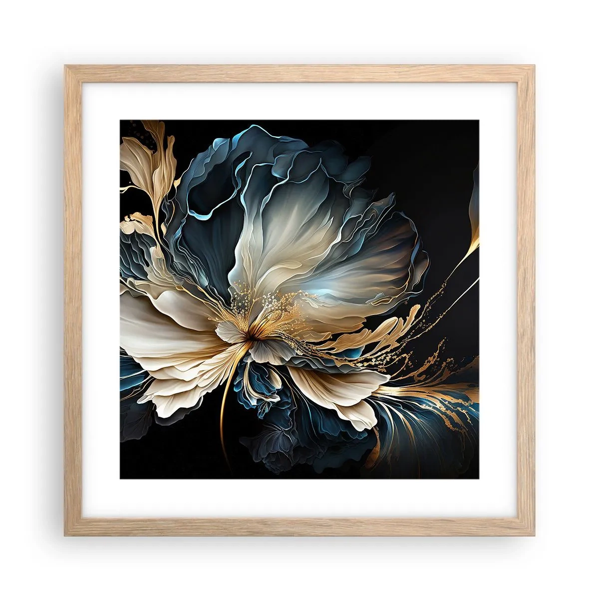 Poster in cornice rovere chiaro - Fantastico fiore di felce - 40x40 cm