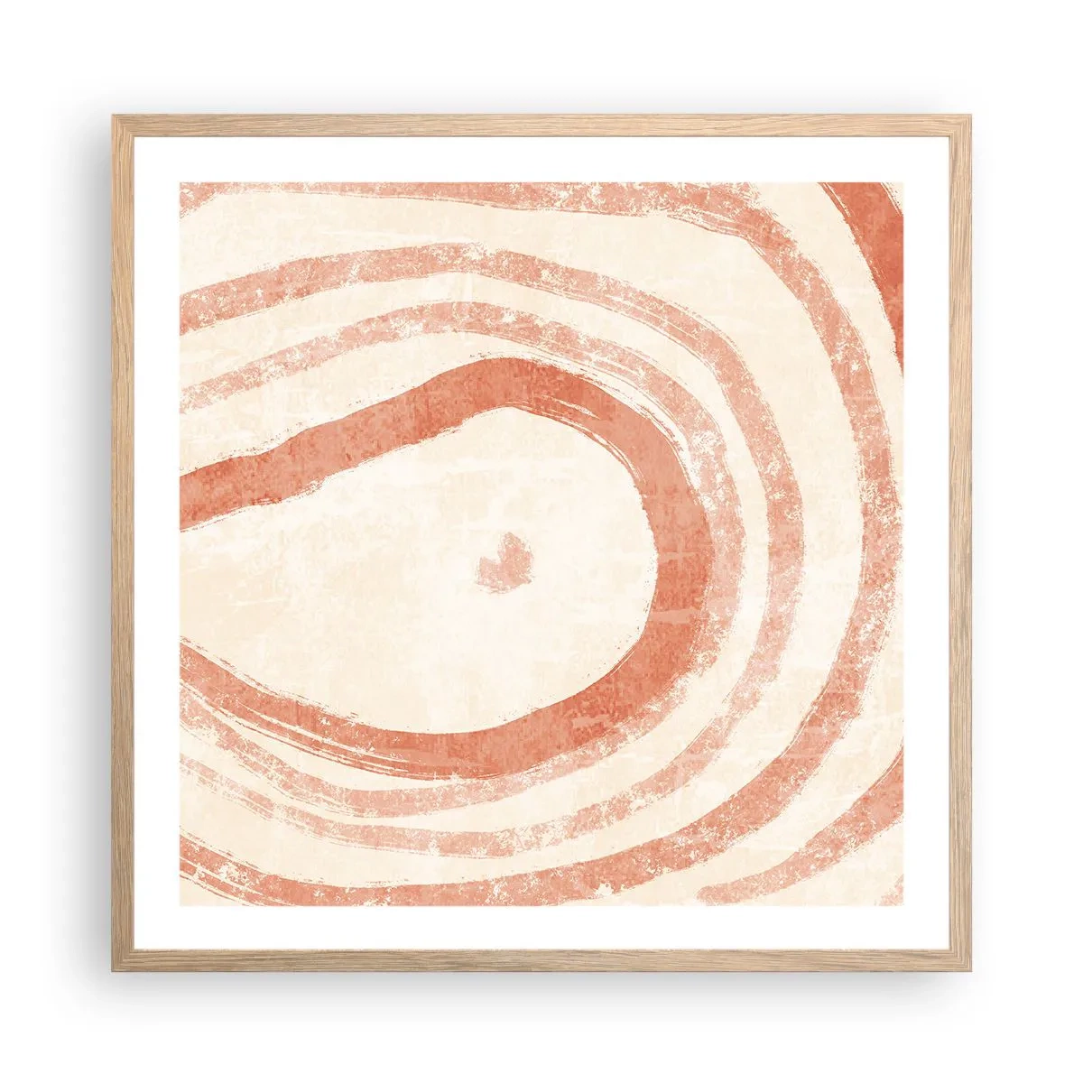 Poster in cornice rovere chiaro - Cerchi di corallo - 60x60 cm