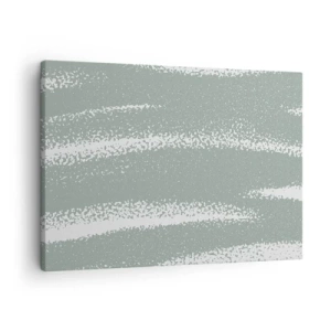 Quadro su tela - Stampe su Tela - Onde invernali nei toni del menta e del bianco - 70x50cm - Astrazione in clima invernale - Decorazione murale moderna per soggiorno e camera da letto ARTTOR