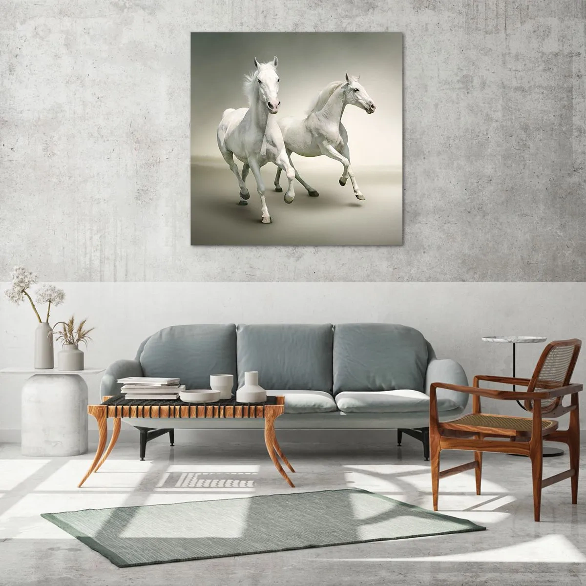 Quadro su vetro - White power! - 70x70 cm