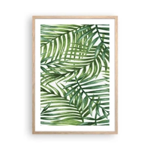 Poster in cornice rovere chiaro - Sotto un baldacchino verde - 50x70 cm