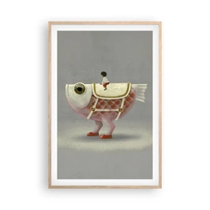 Poster in cornice rovere chiaro - Il cavaliere del pesce - 61x91 cm