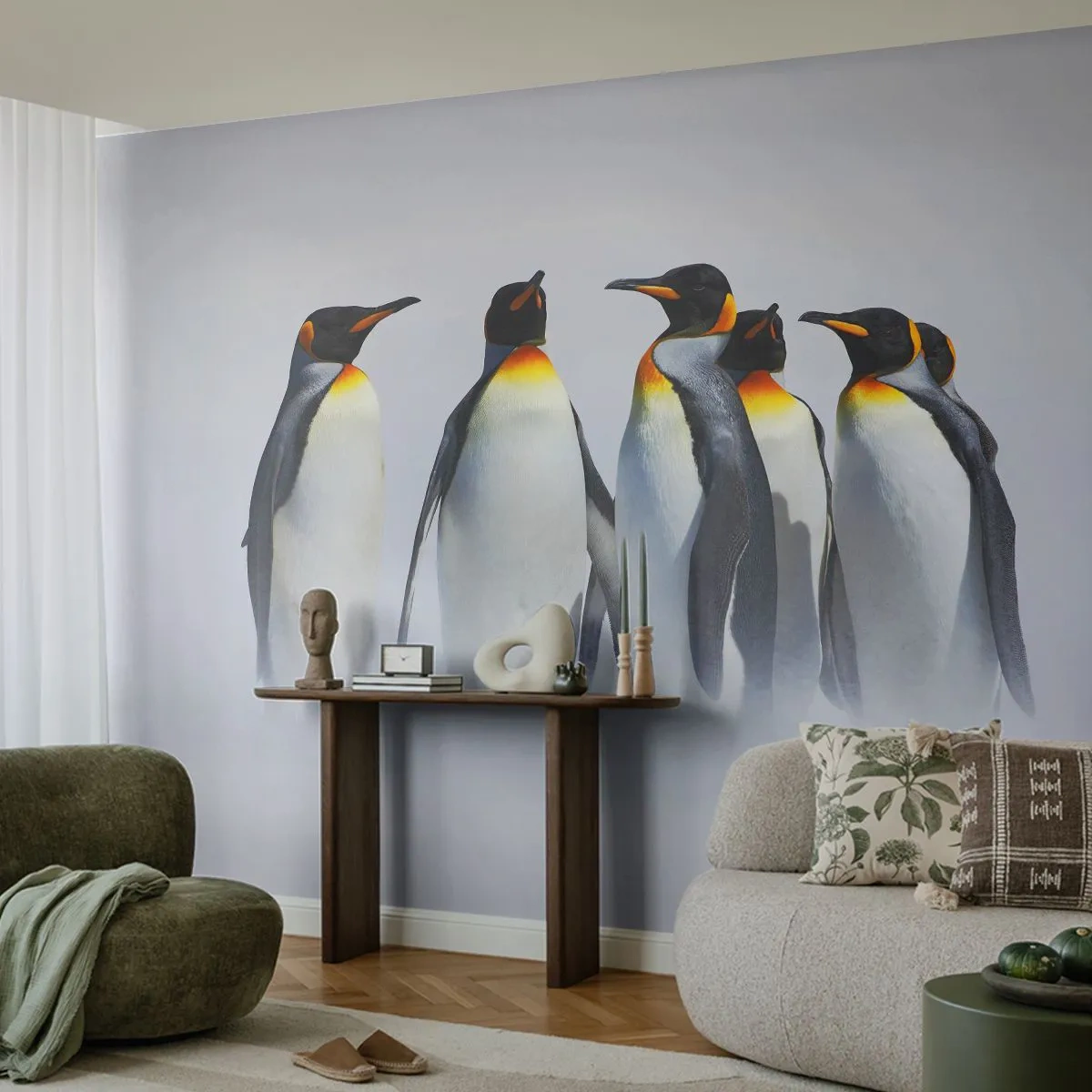 Fotomurali Premium Sand - Incontro in abito da sera - Animali, Pinguino, Natura - 200x140 cm
