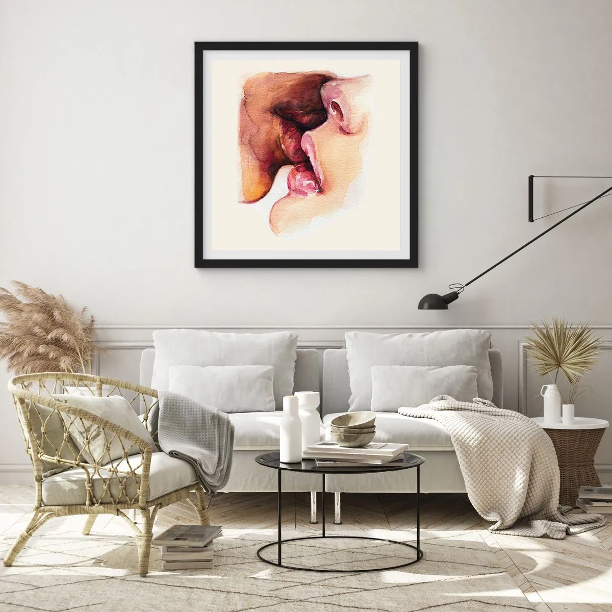 Poster in cornice nera - Come notte e giorno, terra e cielo - 40x40 cm