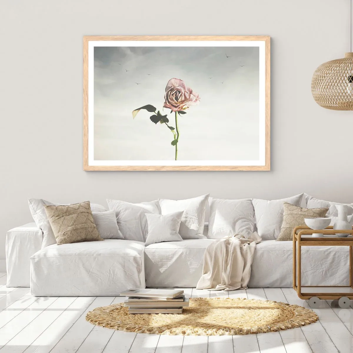 Poster in cornice rovere chiaro - Il benvenuto alla primavera - 100x70 cm