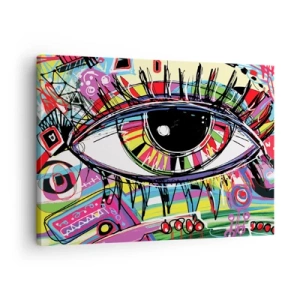 Quadro su tela - Stampe su Tela - Occhio colorato astratto dei graffiti - 70x50cm - Occhio colorato - anima colorata - Decorazione murale moderna per soggiorno e camera da letto ARTTOR