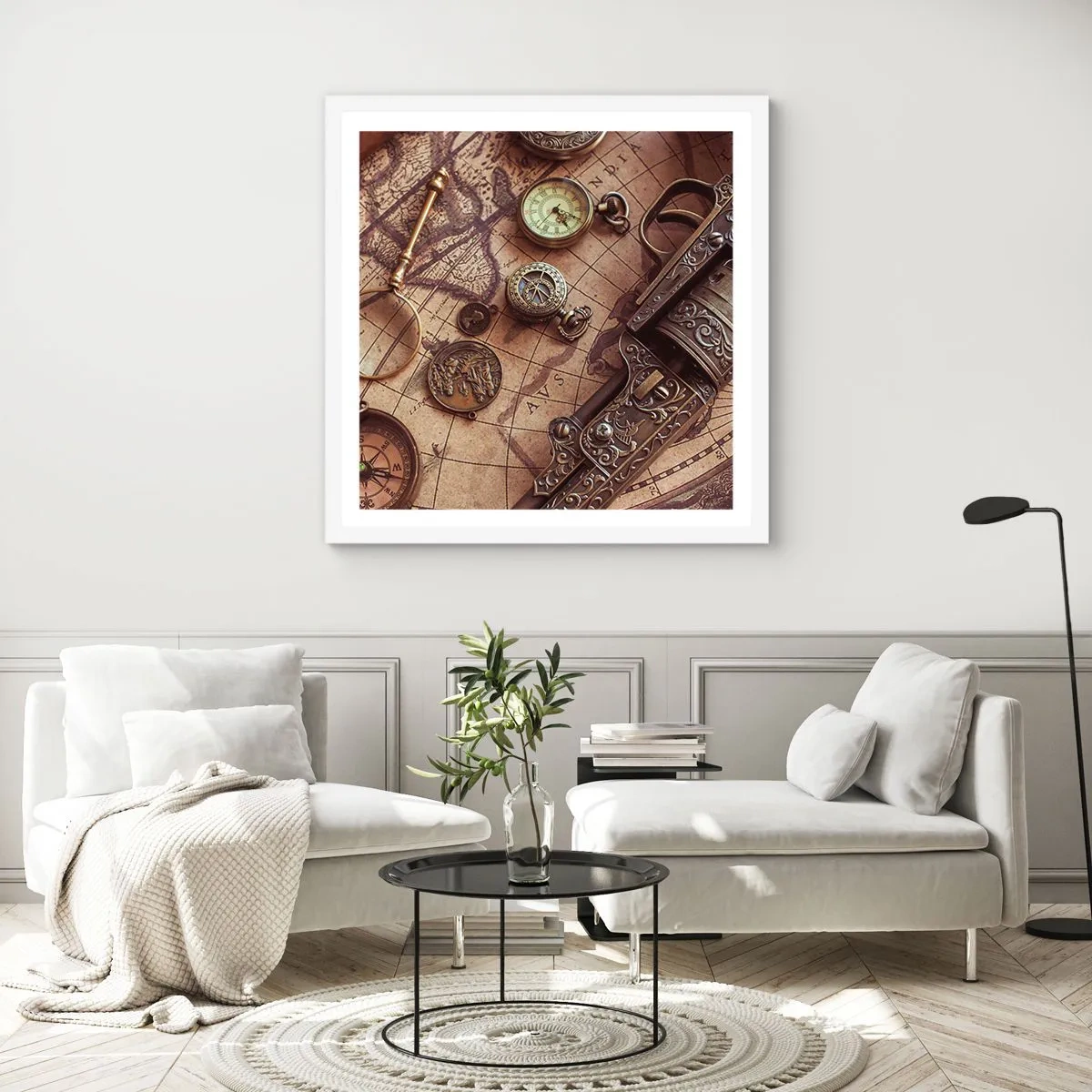 Poster in cornice bianca - La natura chiama - 30x30 cm