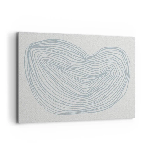 Quadro su tela - Stampe su Tela - Motivo astratto a onde in delicato blu - 120x80cm - Il sorriso di una goccia - Decorazione murale moderna per soggiorno e camera da letto ARTTOR