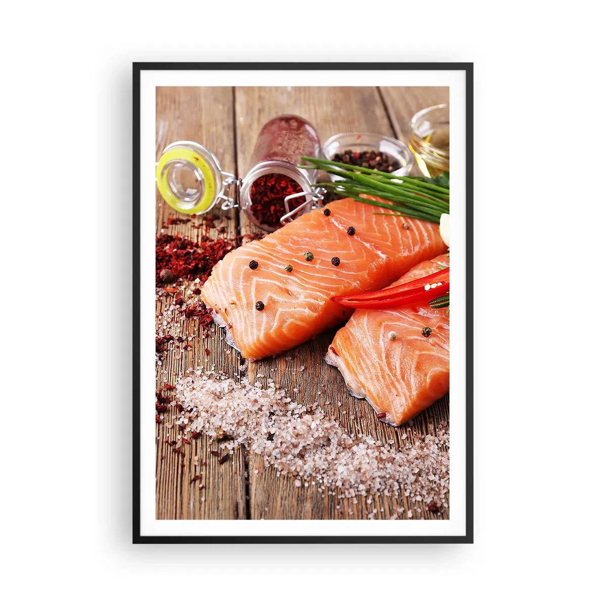 Poster in cornice nera - Avventura norvegese in cucina - 70x100 cm