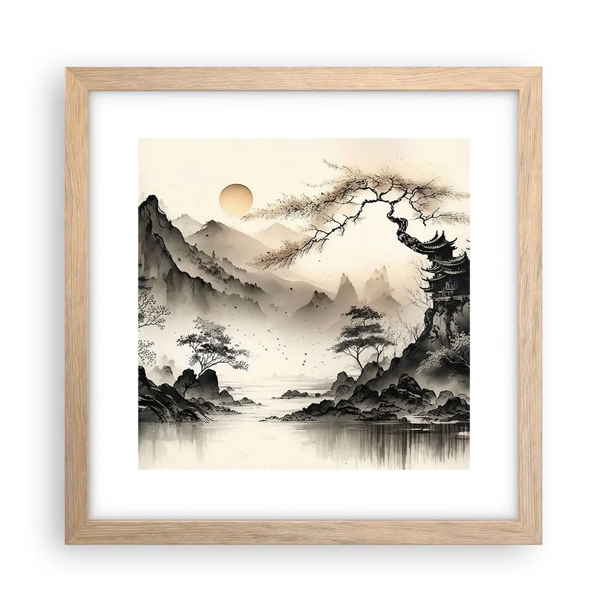 Poster in cornice rovere chiaro - Il fascino irripetibile dell'oriente - 30x30 cm