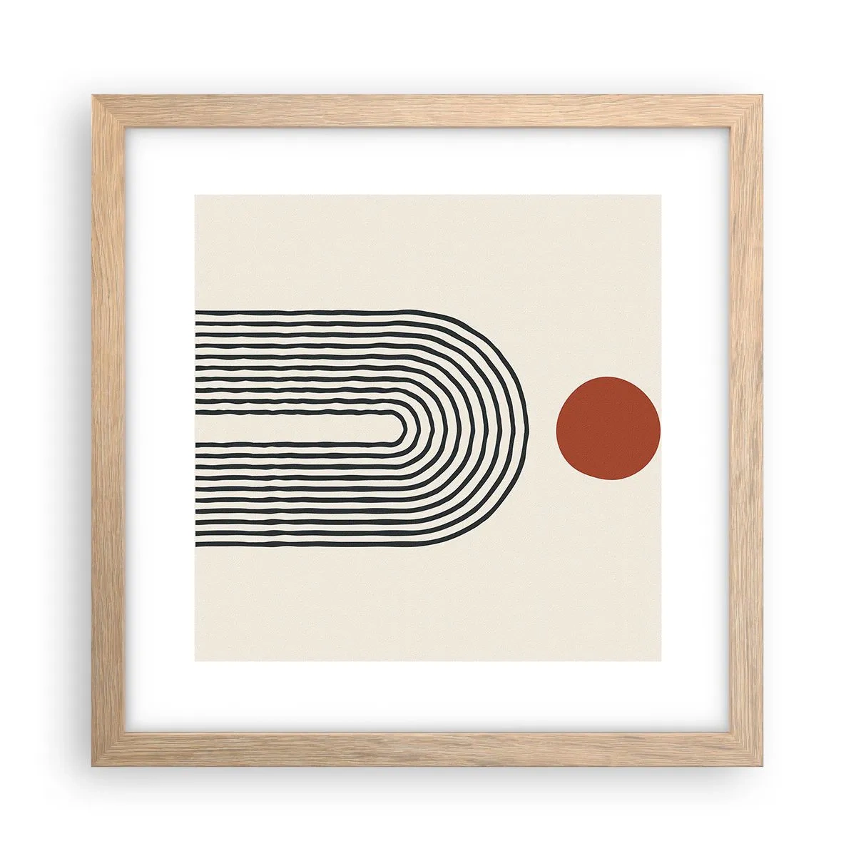Poster in cornice rovere chiaro - Magnetismo di forme e colori - 30x30 cm