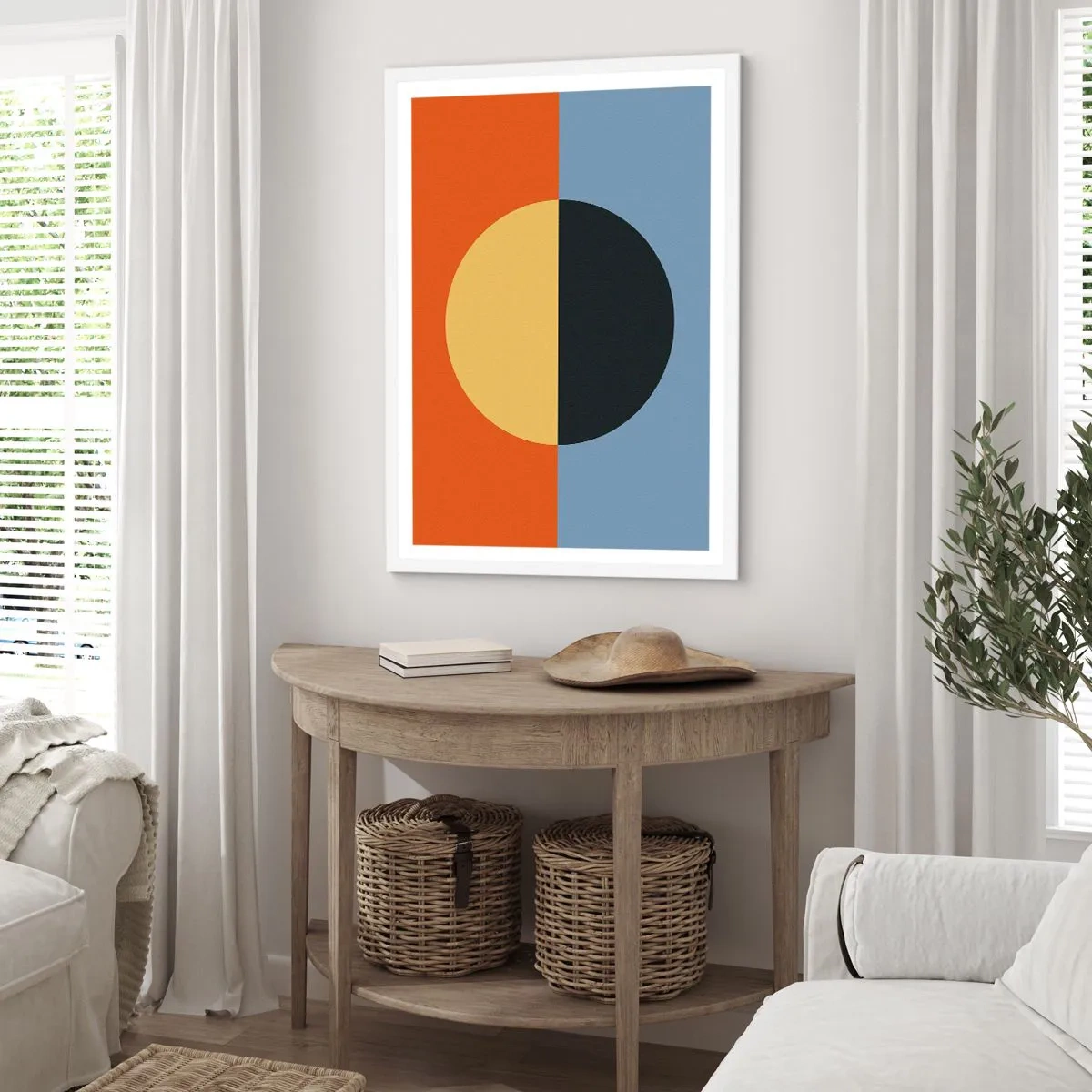 Poster in cornice bianca - Composizione di caldo e freddo - 70x100 cm