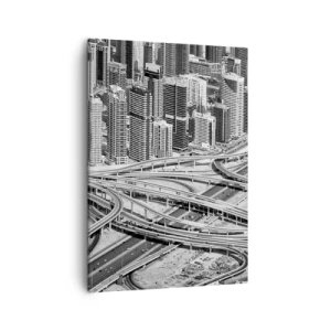 Quadro su tela - Stampe su Tela - Una vista a volo d'uccello di Dubai - 50x70cm - Dubai - città impossibile - Decorazione murale moderna per soggiorno e camera da letto ARTTOR