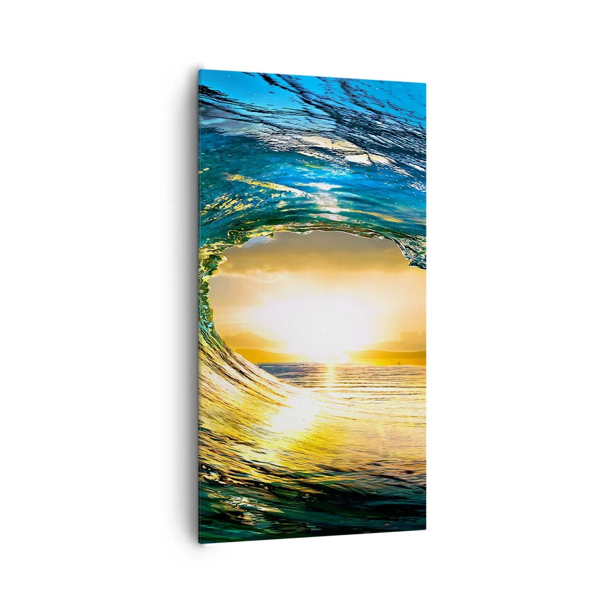 Quadro su tela - Stampe su Tela - Nel cristallo oro e smeraldo - 65x120 cm