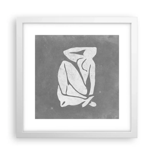 Poster in cornice bianca - Pensierosa - 30x30 cm