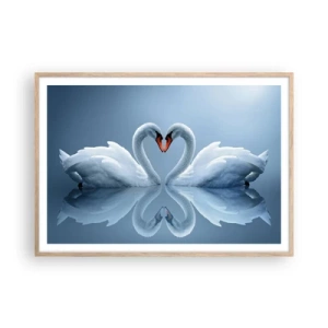 Poster in cornice rovere chiaro - Il tempo dell'amore - 100x70 cm