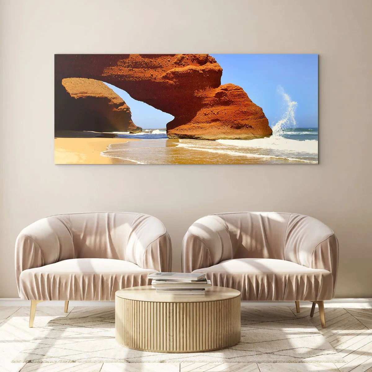 Quadro su vetro - Migliaia di anni di acqua e vento - 100x40 cm