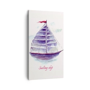 Quadro su tela - Stampe su Tela - Gonfie vele e mare calmo - 45x80 cm