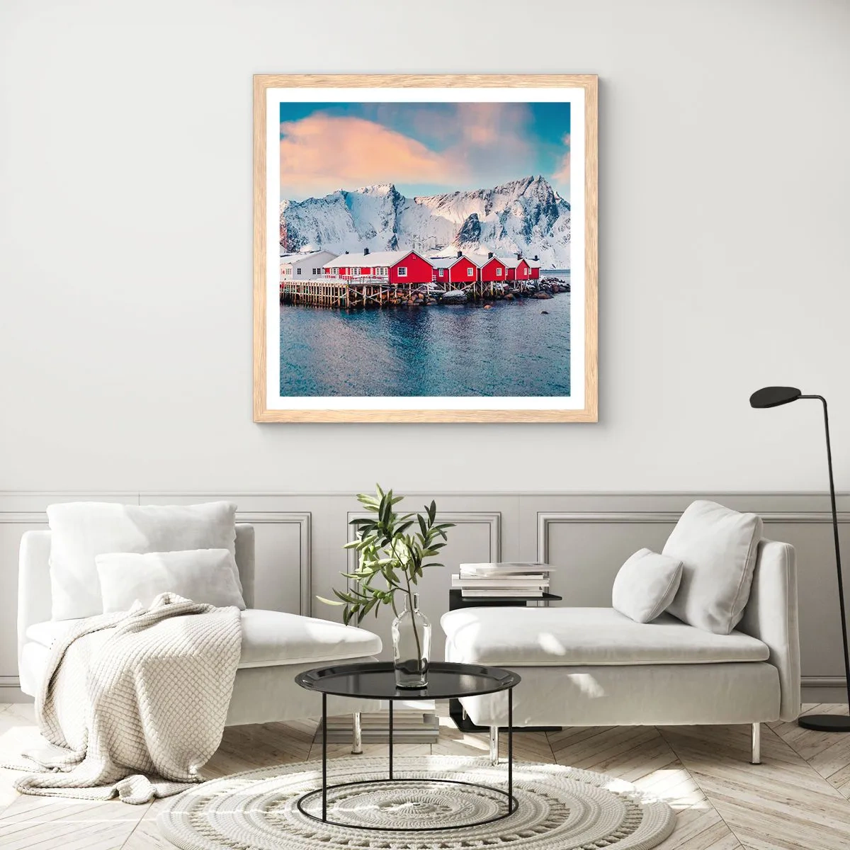 Poster in cornice rovere chiaro - Atmosfera del nord - 40x40 cm