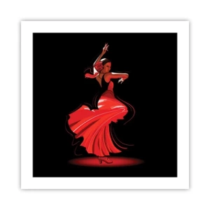 Poster - Lo spirito focoso del flamenco - 50x50 cm