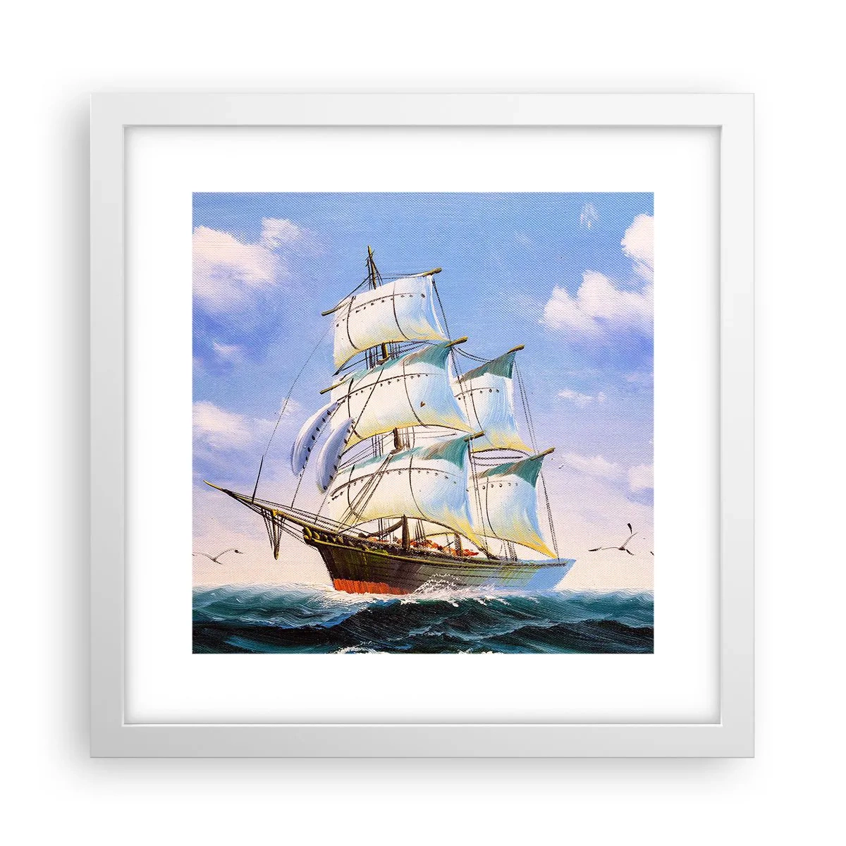 Poster in cornice bianca - Con orgoglio nel vento - 30x30 cm