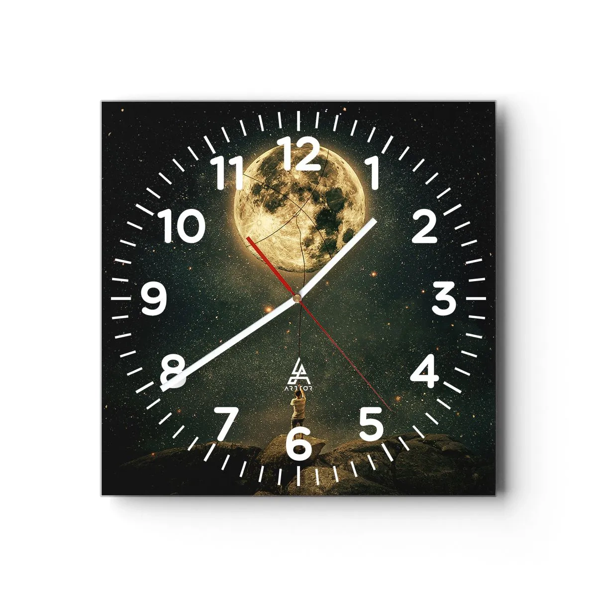 Orologio da parete - Orologio in Vetro - Chi ha rubato la luna - 40x40 cm
