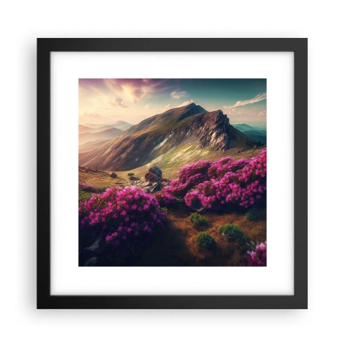 Poster in cornice nera - L'estate sui monti - 30x30 cm