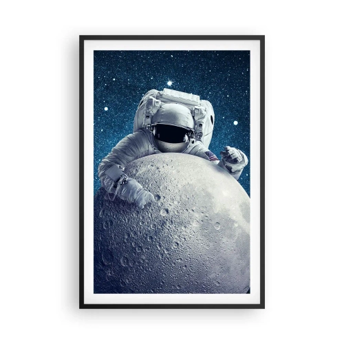 Poster in cornice nera - Burlone spaziale - 61x91 cm