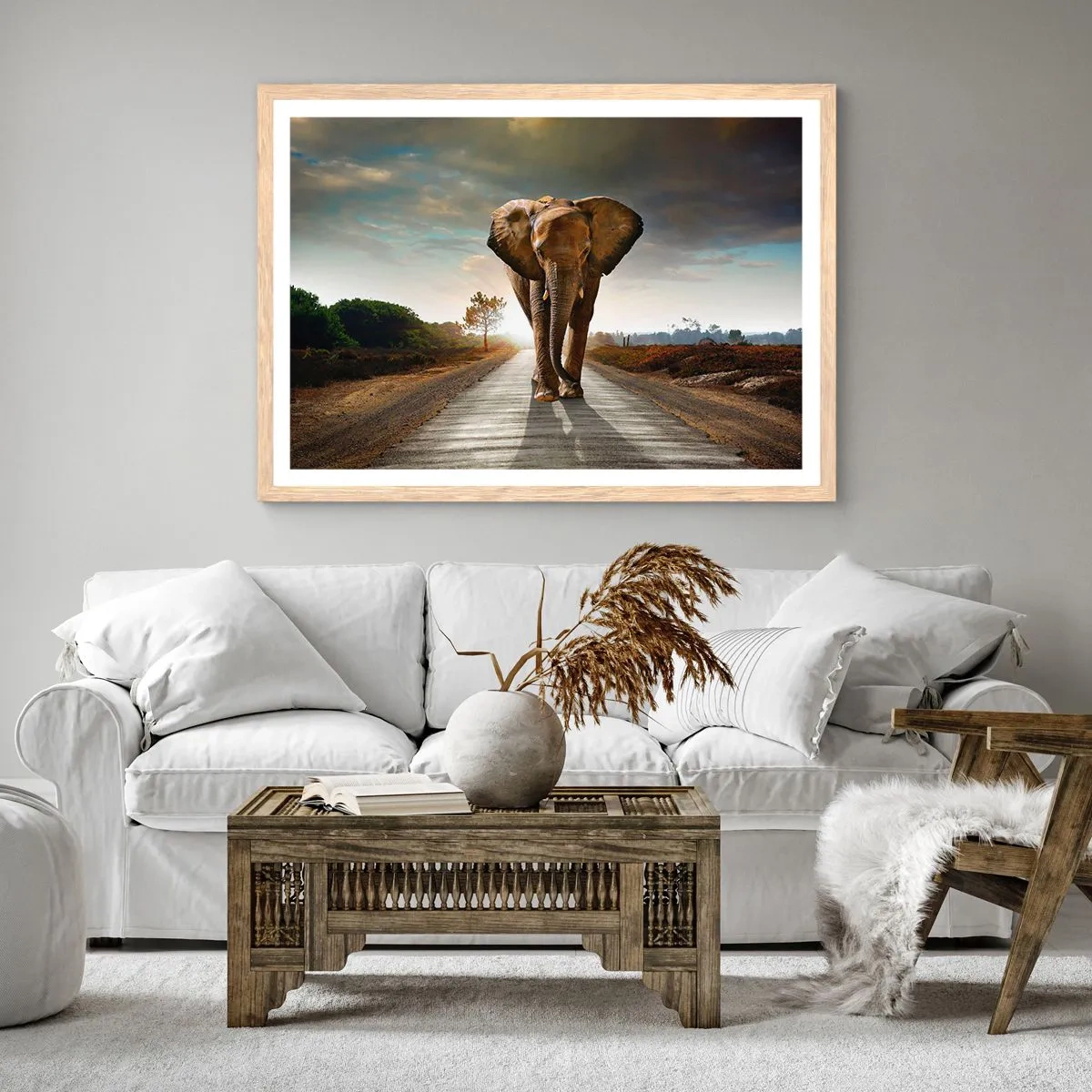 Poster in cornice rovere chiaro - E non nel negozio di cristalli - 50x40 cm