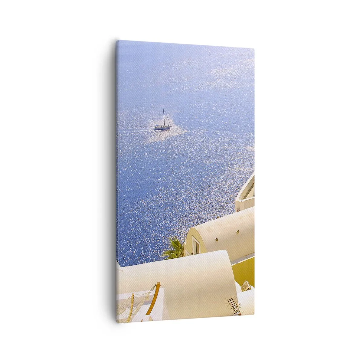 Quadro su tela - Stampe su Tela - Paesaggio greco in bianco e blu - 55x100 cm