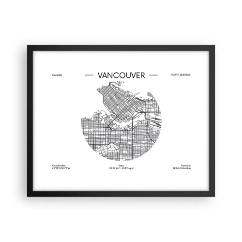 Poster in cornice nera - Anatomia Vancouver - 50x40 cm