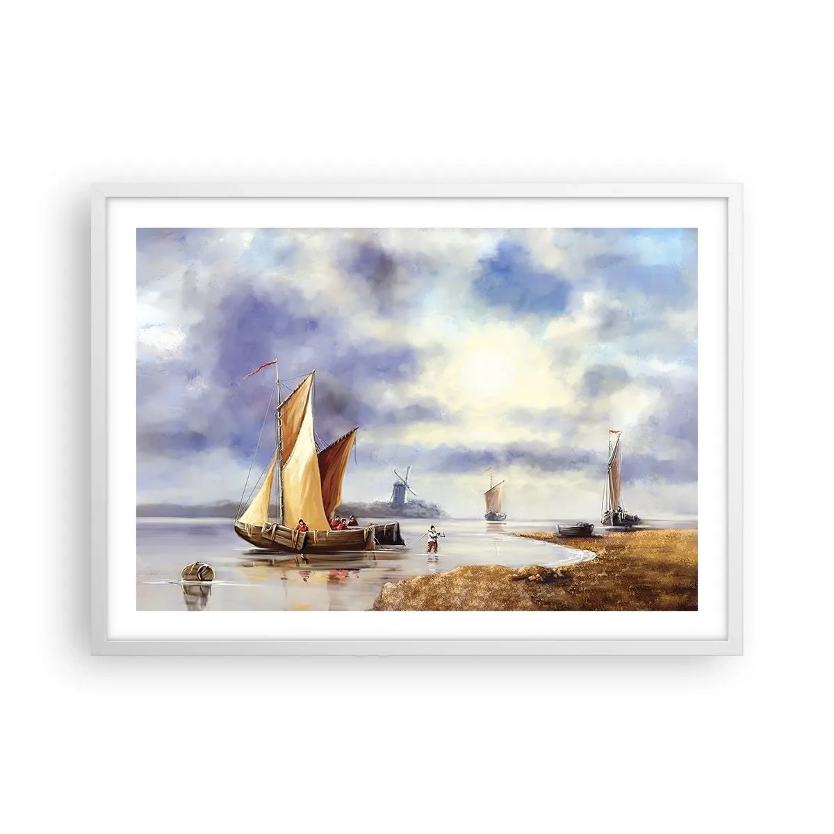 Poster in cornice bianca - Il ritorno dei marinai - 70x50 cm