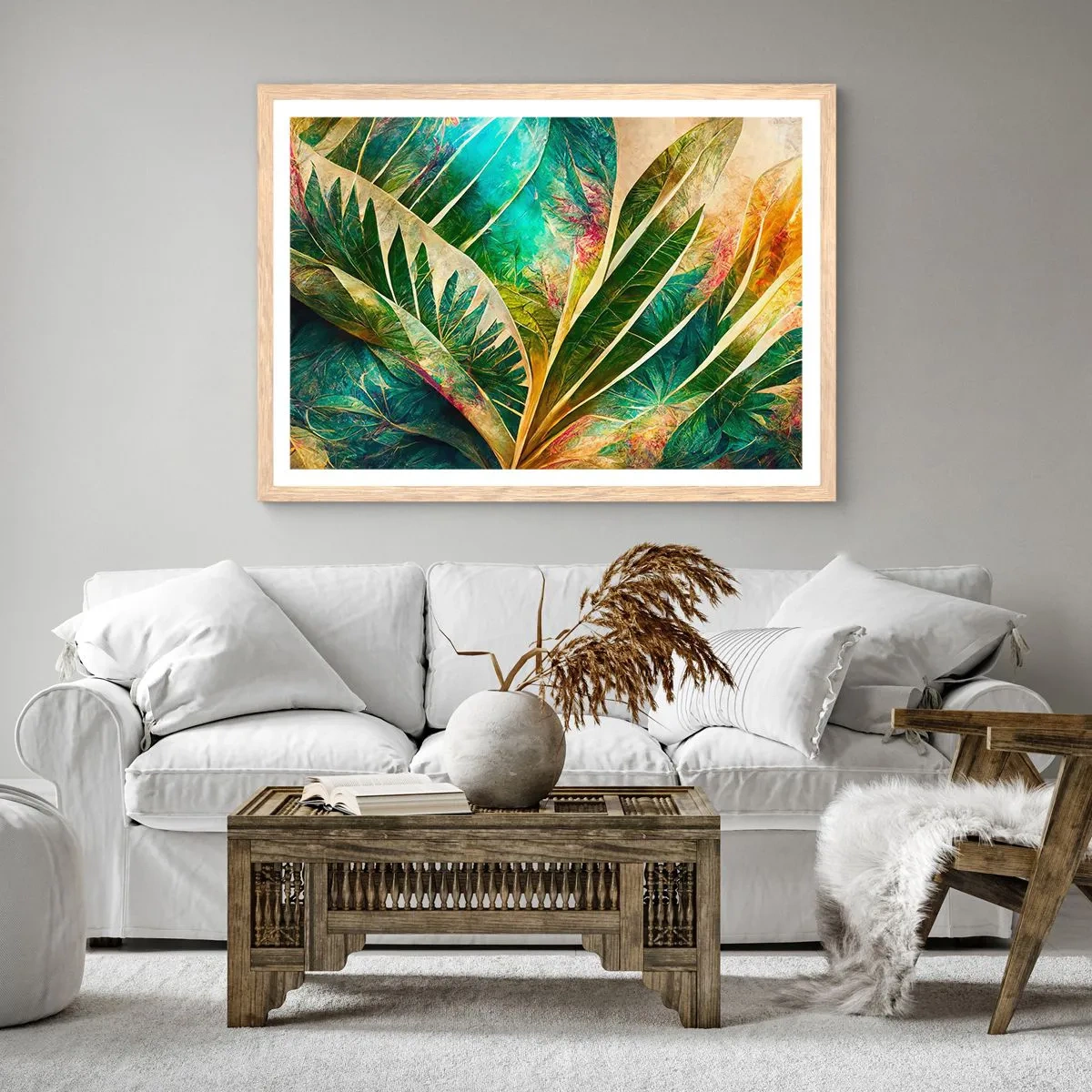 Poster in cornice rovere chiaro - I colori dei tropici - 91x61 cm