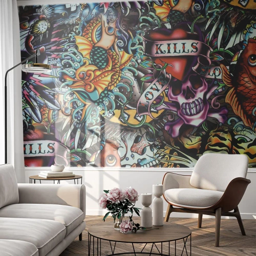 Fotomurali Premium Canvas - Il sogno del tatuatore - Graffiti, Murale, Pezzo - 350x256 cm