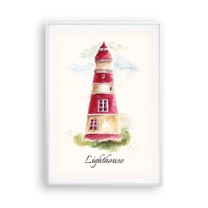 Poster in cornice bianca - Attorno è sempre bel tempo - 70x100 cm