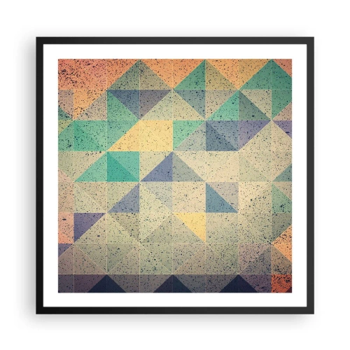 Poster in cornice nera - La repubblica dei triangoli - 60x60 cm