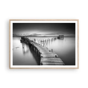 Poster in cornice rovere chiaro - La pace della riva dimenticata - 100x70 cm