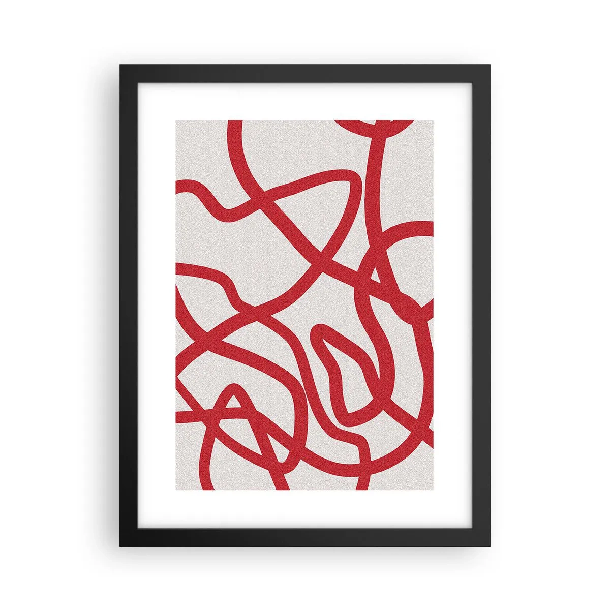 Poster in cornice nera - Rosso su bianco - 30x40 cm