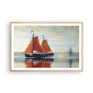 Poster in cornice rovere chiaro - Naviga, marinaio... - 91x61 cm