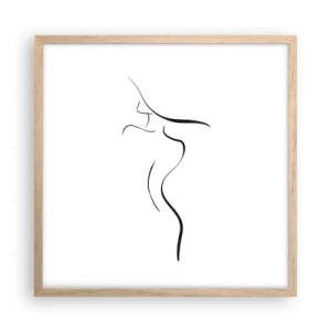 Poster in cornice rovere chiaro - Inafferrabile come un'onda - 50x50 cm