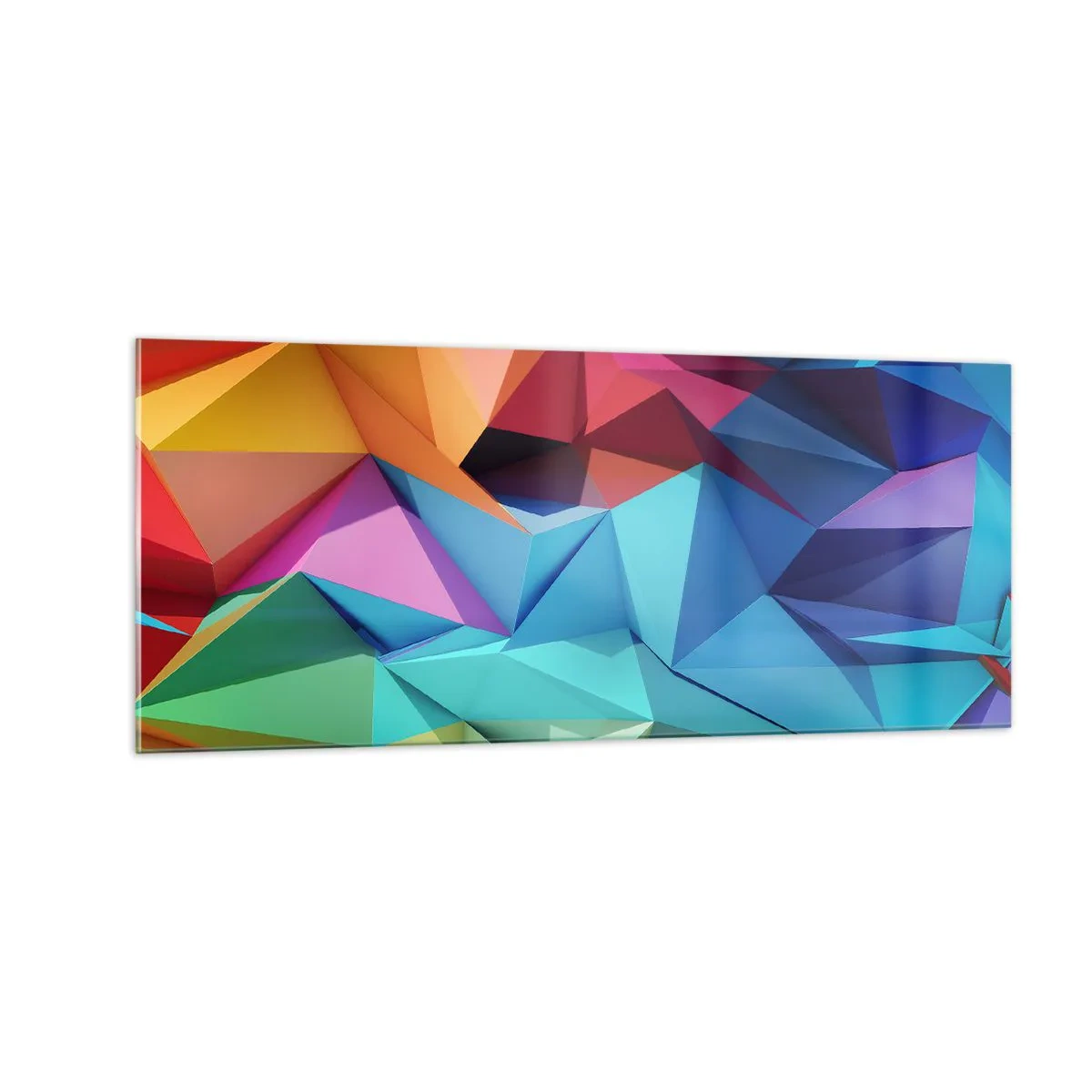 Quadro su vetro - Origami arcobaleno - 100x40 cm