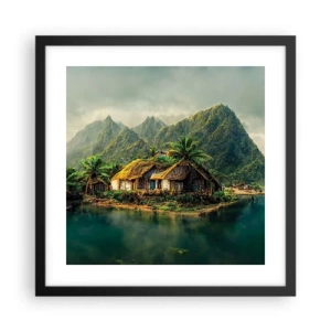 Poster in cornice nera - Paradiso tropicale - 40x40 cm