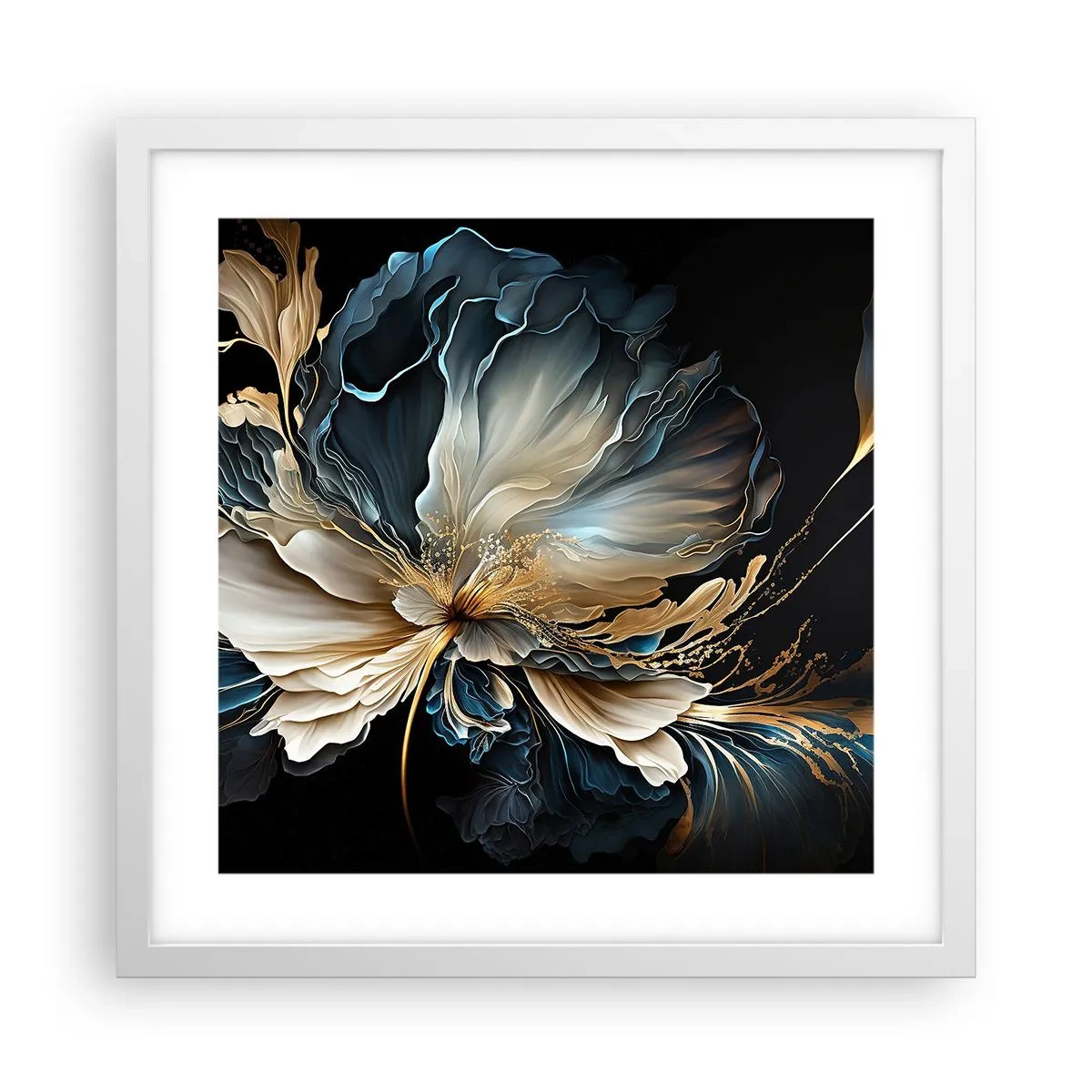 Poster in cornice bianca - Fantastico fiore di felce - 40x40 cm