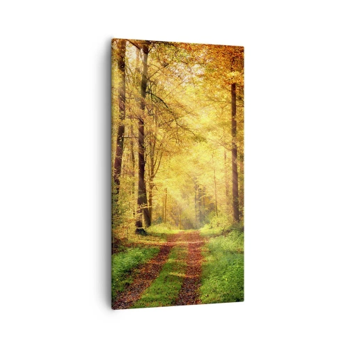 Quadro su tela - Stampe su Tela - Il silenzio d'oro del bosco - 55x100 cm