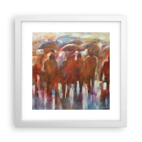 Poster in cornice bianca - Uguali nella pioggia e nella nebbia - 30x30 cm